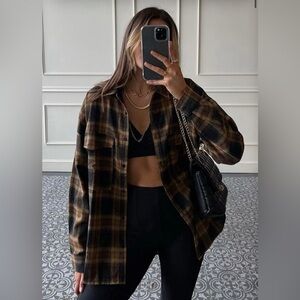 12th Tribe Fireside Mocha Plaid Flannel